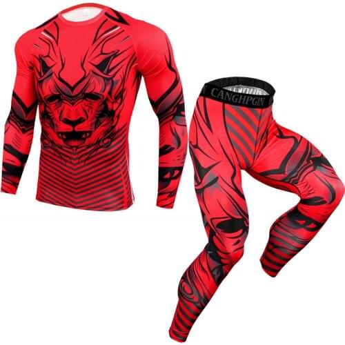 2021 Mens Autumn New Outdoor Fitness Quick-drying Pants Basketball Stretch Running Fitness Suit Sports Suit Jogging Suits