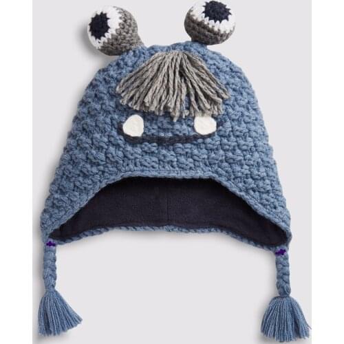 Spring autumn winter new special big eyes animal cartoon hand made knitted hat caps beanie for baby boys girls childrens