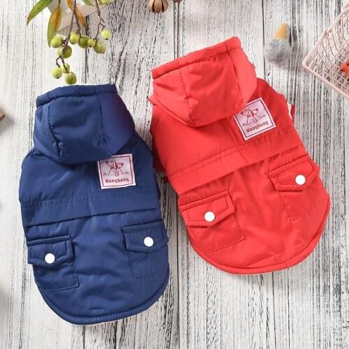Autumn and Winter 2019 Newest Two Feet Warm Dog Clothes with Hat Cotton Padded Pet Coat for Small Puppy Clothes Dog Accessories