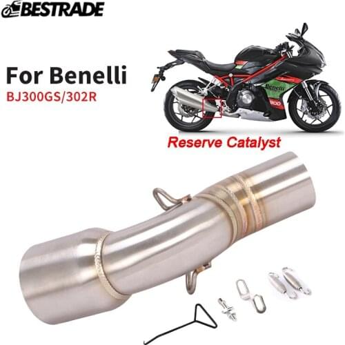 Reserve Catalyst Pipe For Benelli BJ300GS 302R All Year Motorcycle Exhaust Middle Link Connect Tube Silp on 51mm Mufflers