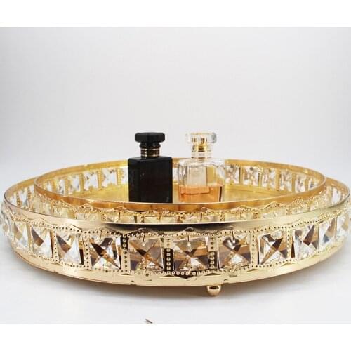 Luxury Cake Stand Gold Dessert Fruit Display Plate Cupcake Wedding Party Storage Home Makeup Tools Tray Decoration