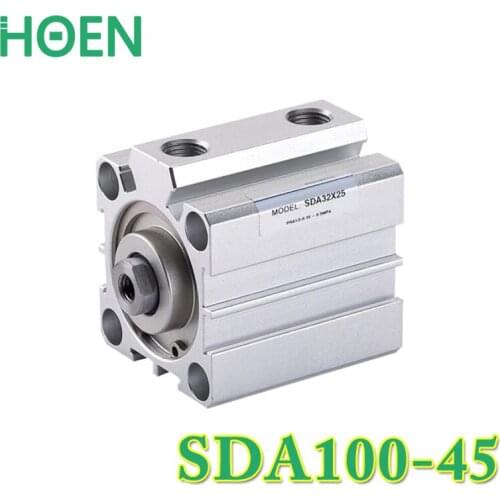 SDA100-45 Airtac type SDA series 3/8" Port Size 100mm Bore 45mm Stroke Pneumatic Compact Thin air Cylinder SDA100*45