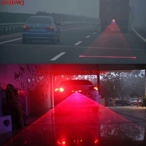Led Car Motorcycle Laser Fog Light Anti Collision Tail Lamp Auto Moto Braking Parking Signal Warning Lamps