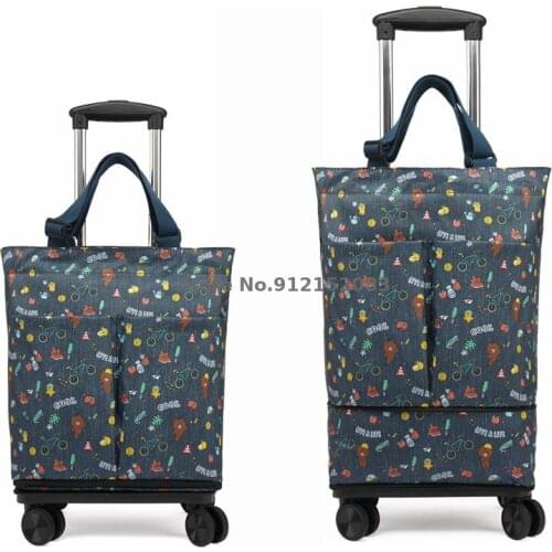 Universal Wheel Shopping Cart Small Cart Household Portable Shopping Cart Folding Trailer Trolley Trolley Shopping Bag Trolley