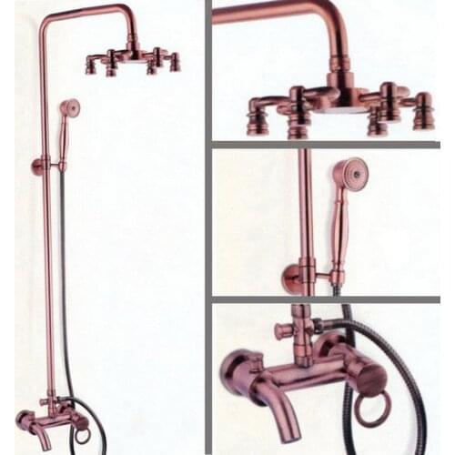 Single handle Vintage Retro Wall Mounted Bathroom Six Claw Style Rain Shower Tub Faucet Set With Handshower arg008