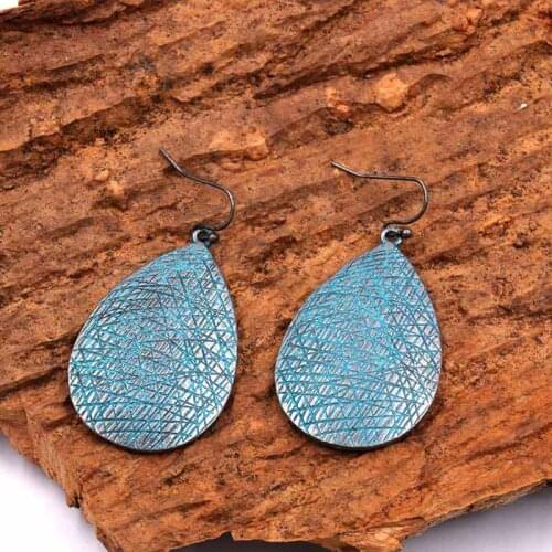 High Quality Water Drop Blob-Shaped Frosted Alloy Exaggerated Dangle Earrings for Women