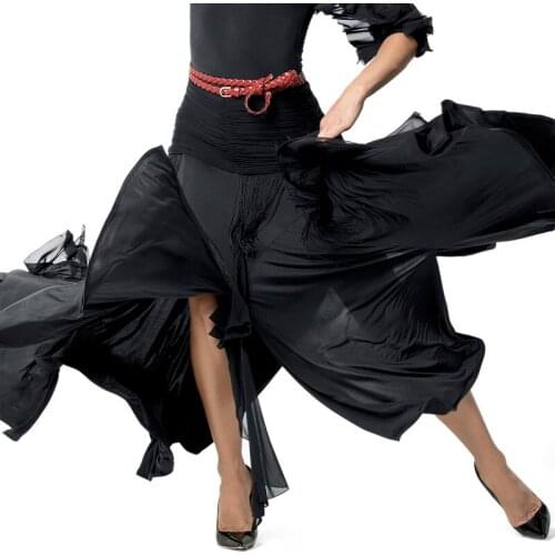 Standard Ballroom Dance Skirt Waltz Tango Competition Dancing Wear For Women Printed Tassel Big Swing Skirts Customize DL5633