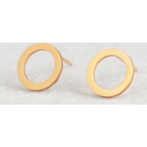 Female Circle Hollow Stainless Steel Circular Simple Stud Earrings Cute Mini Stud Earrings For Girls Minimalist Jewelry Gifts