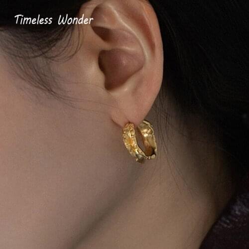 Timeless Wonder Fancy Geo Lava Statement Hoops Earrings for Women Gothic Kpop Designer Jewelry Ins Emo Egirl Hiphop Rock 2347