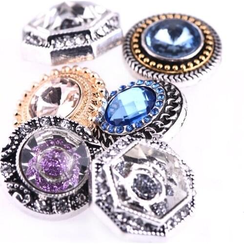 MIX style rhinestone 20mm/18mm snap button fit ginger snap leather personality bracelet for women MDB18-315