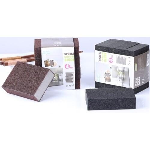 1/4pcs Kitchen Gadgets Descaling Agent Cleaning Wipe Pot Kitchen Tool Emery Sponge Magic Rubber Sponge Rust Cleaning Cotton