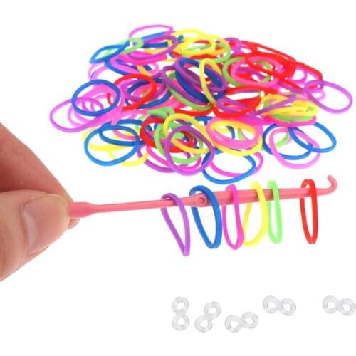 1Set rubber loom bands girl gift for children elastic band for weaving lacing bracelet toy diy material set