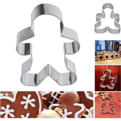 1pcs Home Cookie Cutter Tools Aluminium Alloy Gingerbread Men Shaped Holiday Biscuit Mold Kitchen cake Decorating Tools