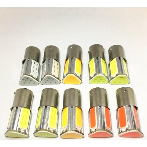 10pcs p21w 1156 ba15s led 4 COB Auto Brake light parking Reverse Tail Light White red car led Bulbs 12v rear Turn signal lamp