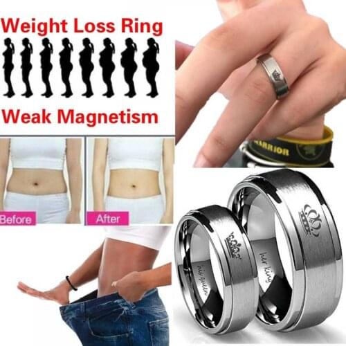 2018 Fashion Jewelry Healthcare Weight Loss Ring Wedding Slimming Love Her King His Queen Stainless Steel Rings For Women Men