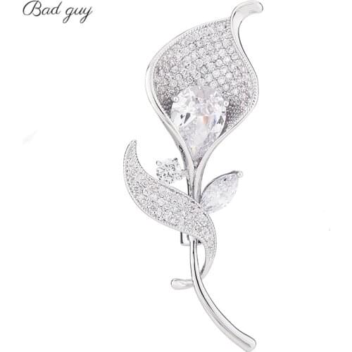 2021 Calla Lily Brooch Pin for Womens Vitage Flower Brooch Jewelry Clothes Scarf Buckle Garment Accessories Fine Jewelry Gift