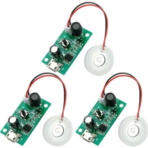 3Pcs Mist Maker Atomization Plate With 5V USB Humidifier Module Integrated Circuit Board Driver With Timing Switch