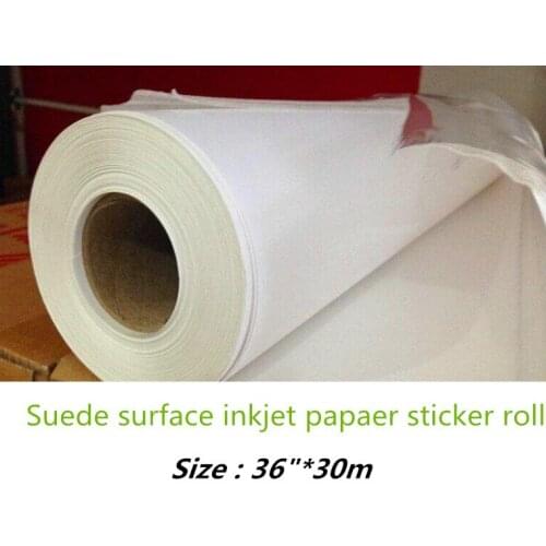36in Wholesale Premium Suede surface Inkjet Self Adhesive Photo Paper, Super White adhesive photo paper,110gsm matte