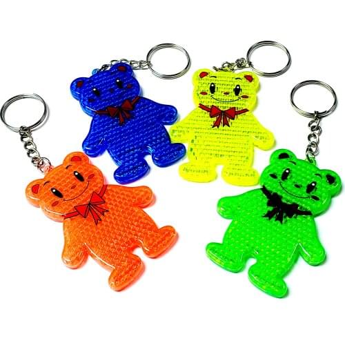 4X Cute plastic Safety teddy bear reflectors ideal use E137 Pinata School bags Filler Loot pedestrian birthday party favors gift
