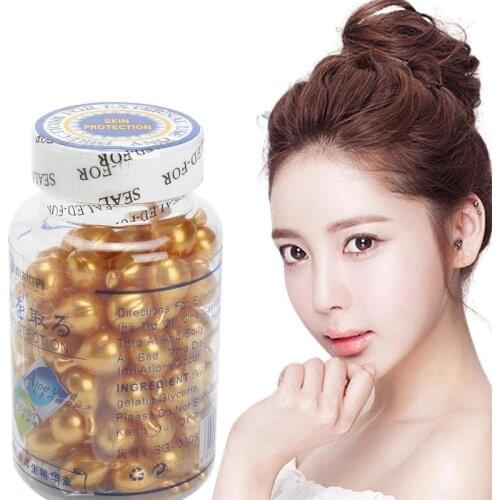 90Pcs/bottle Korean Vitamin E Extract Capsules Anti-wrinkle Whitening Cream Ve Serum Facial Freckle Capsul Girl Makeup Skin Care