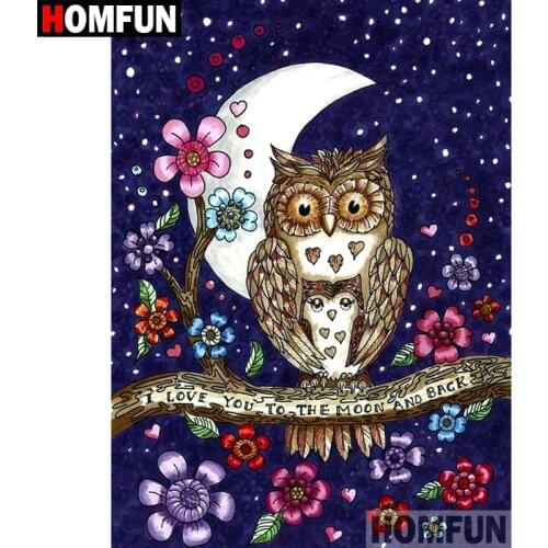 HOMFUN Full Square/Round Drill 5D DIY Diamond Painting "Cartoon owl" Embroidery Cross Stitch 5D Home Decor Gift A07458