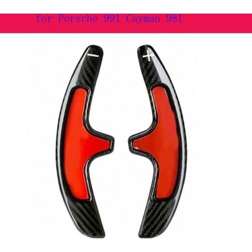 Car Accessories 2PCS Quality Carbon Fiber DSG Steering Wheel Shift Paddle Shifter for Porsche 991 Cayman 981
