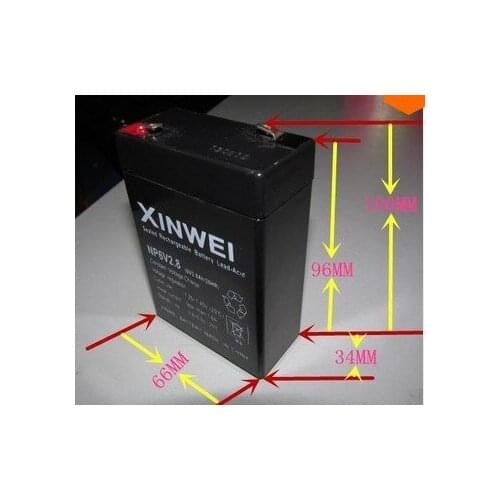 Free shipping 1pcs 6V 2.8Ah lead acid battery rechargeable battery electronics said the battery Electric toys, lantern battery
