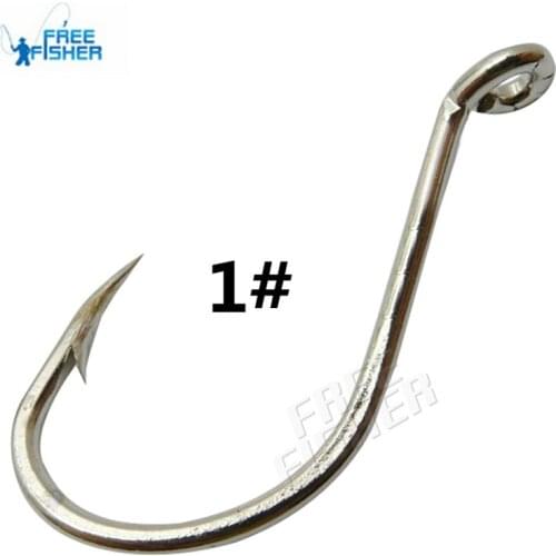 FREE FISHER 100 pcs/set Fishing Hooks Set Octopus Beak Bait Hook Tackle 8299 Silver Fish Single Hooks 1
