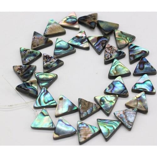 2Pcs Natural Abalone Shell Beads Triangle Shiny Abalone Shell Necklace Accessories Charm for Jewelry Making Bracelet Earrings