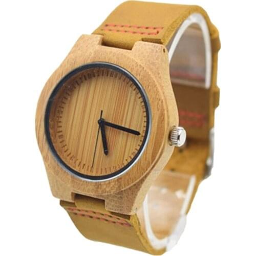Top Brand Bamboo Wood Watch For Womens With Genuine Leather Straps Japan MIYOTA Movement In Paper Box
