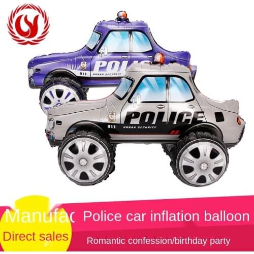 Children 's Toy Birthday Cartoon Police Car Balloon Baby Birthday Party Decoration