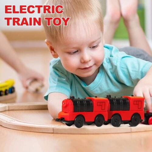 Kids Train Toy Battery Powered Engine Train Kids Wooden Railway ABS Electric Train Compatible For BRIO Wooden Track