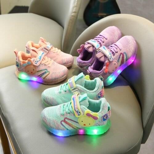 Disney childrens cartoon boys and girls non-slip soft sole casual LED shoes sports shoes