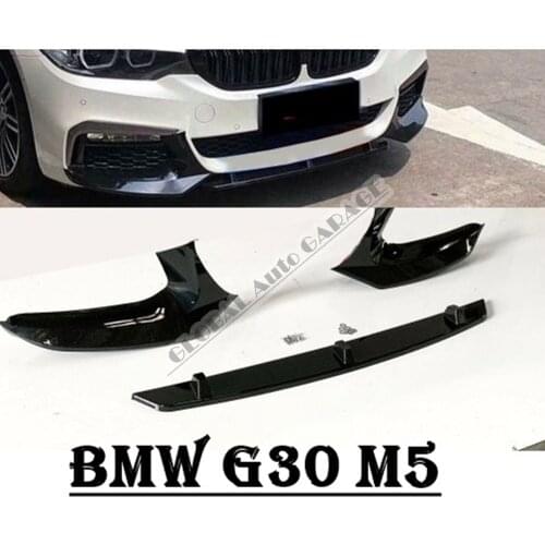 For Bmw G30 M5 Front Bumper Attachment Lip 2010-2020 Piano Glossy Black Splitter Diffuser Universal Spoiler Bumper