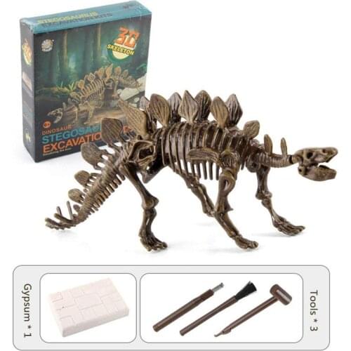 Children DIY dinosaur digging toys assembled skeleton model Jurassic animal skeleton fossil archaeological assembly