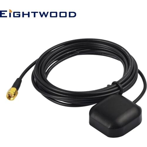 Eightwood Auto Car GPS Receiver Active Antenna Magnetic Base SMA Male Aerial for DVD Navigation Night Vision Camera