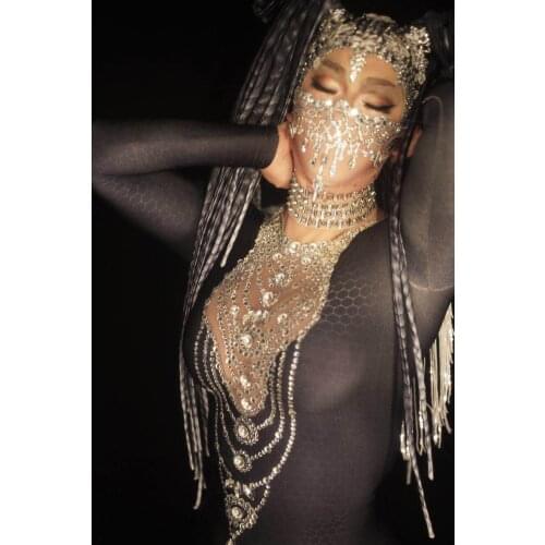 Sparkly nightclub dress bar party girl stage dance costume dj show outfit
