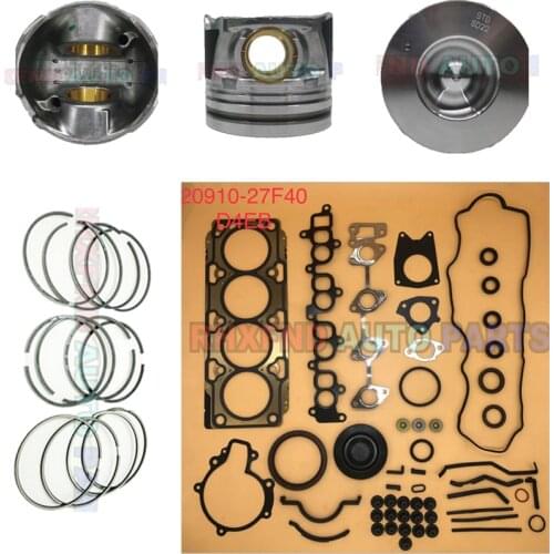1 set 20910-27F40 2304027940 2341027941 D4EB Full Rebuilding Kits Gasket Piston with Piston Ring For Hyundai Santa FE 2200 CC