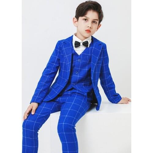 Formal Boys Formal Jacket Vest Pants 3PCS Wedding Photography Suit Children Party Clothes Kids Gentlemen Teenager Tuxedos Set