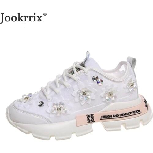 Jookrrix 2020 Women Summer Female Increased 4.5 CM Chunky Sneakers Mesh Women Breathable Shoes Lady Comfortable Shoes ZD2733