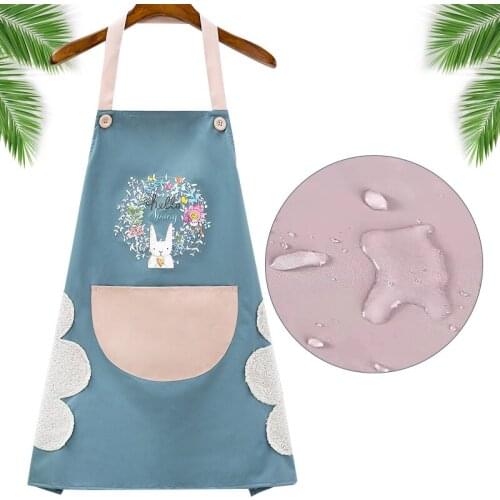 Aprons For Woman Kitchen Apron Household Apron for Kitchen Oil-Proof Baking Accessories Waterproof Wipeable Kitchen Apron