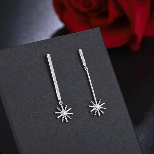 Fashion lady Earrings long asymmetric dandelion fashion Beizi Earrings Fashion Jewelry 2020 wholesale volume