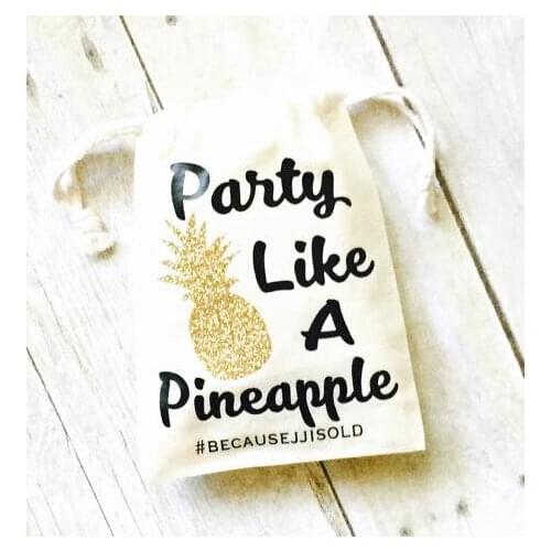 Custom pineapple wedding Bachelorette jewelry favor muslin gifts Bags bridal shower Party first aid Hangover Kits