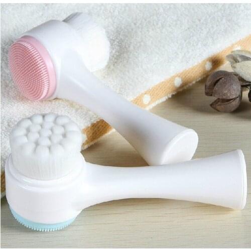 Soft Hair Silica Gel Double Face Scrub Multifunctional Deep Cleaning Double Face Cleanser 3D Face Brush