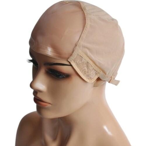 5*5 Mono Lace Front Wig Caps For Making Wigs With Adjustable Straps Glueless Weaving Caps Mesh Wig Cap With Anti-slip Strip Edge