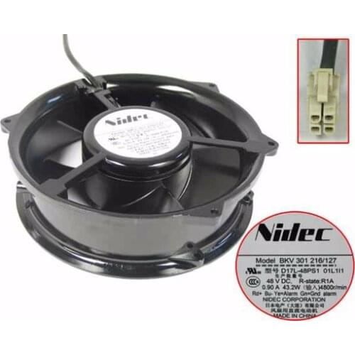 Nidec D17L-48PS1 01L1I1 DC 48V 0.90A 170x170x51mm Server Cooling Fan 4-wire