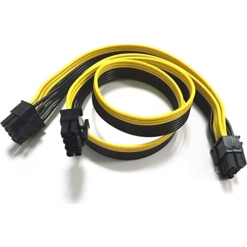 PCI-E 8 Pin Male to Dual 8 Pin (6+2) Male PCI Express Power Adapter Cable for EVGA Modular Power Supply Cable 60cm+20cm