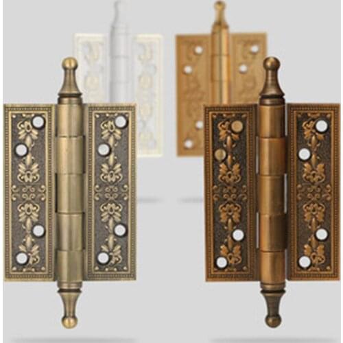 Hinge European Crown Head 4 Inch Solid Wood Door Hinge White Mute Hinge Bearing Monolithic