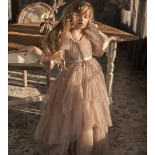 Little Princess Flower Girl Dresses For Wedding Tiered Skirts Toddler Pageant Gowns for Photoshooting Birthday Dress for Girls