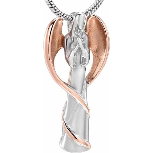 Angel Cremation Jewelry for Ashes Pendant Stainless Steel Keepsake Pendant Memorial Urn Necklace for Men Women